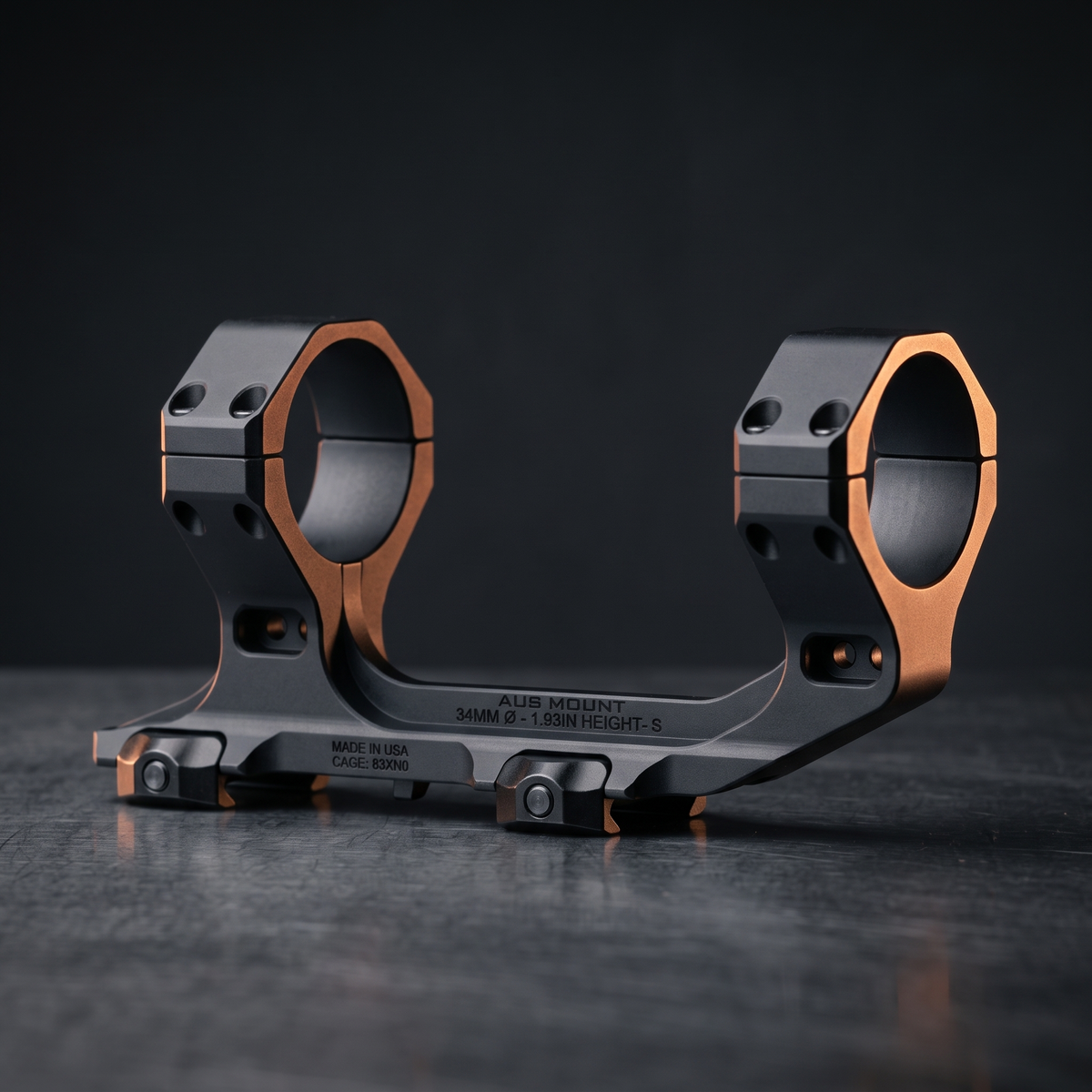 Reptilia AUS cantilever scope mount seen side-on to show ring height, illustrating our optic mount height guide