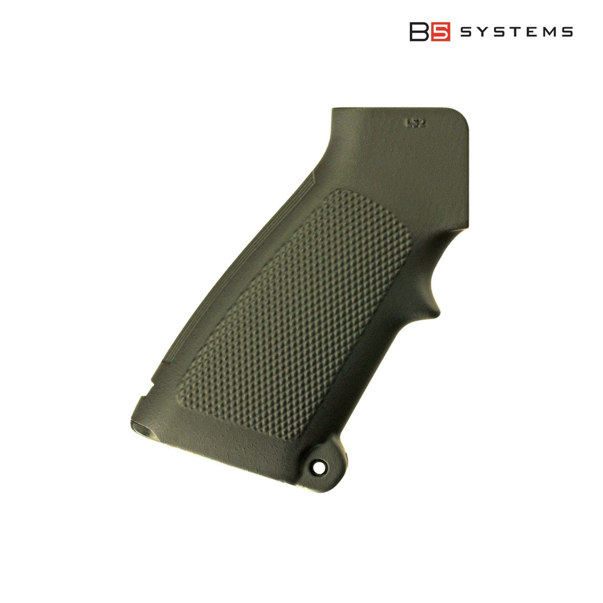 B5 Systems CAR-15 LS2 Grip for AR-15, in OD green, side view