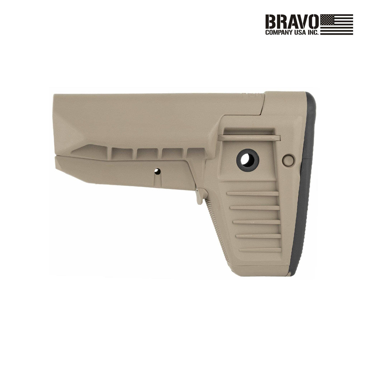 BCM Gunfighter Mod 1 SOPMOD Compartment Stock for AR-15, in Flat Dark Earth, side profile
