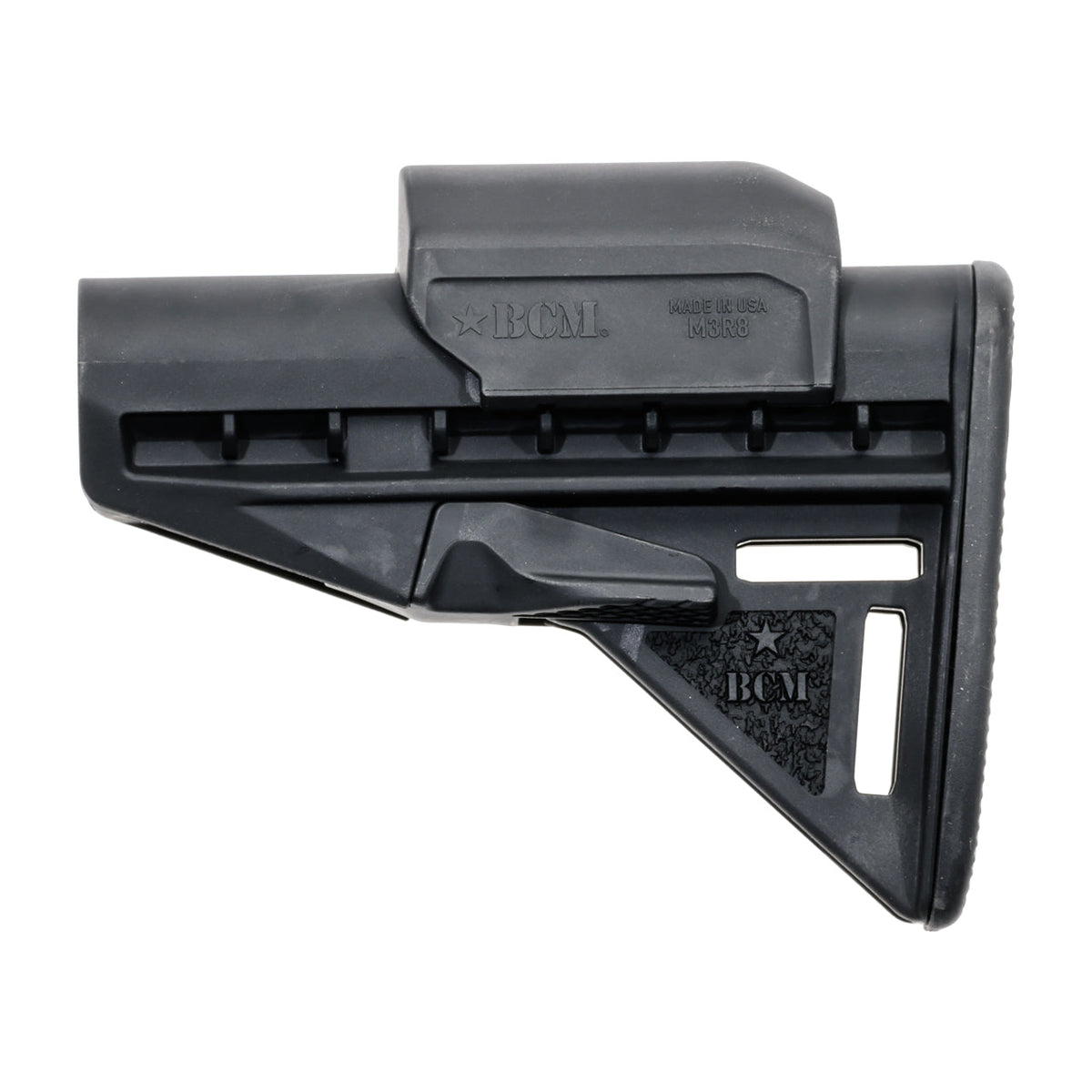 BCM Gunfighter Stock Mod 3 with Stock Risers for AR-15, side profile