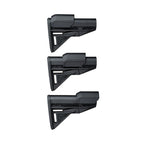 BCM Gunfighter Stock Mod 3 with Stock Risers for AR-15, shown with its riser options stacked