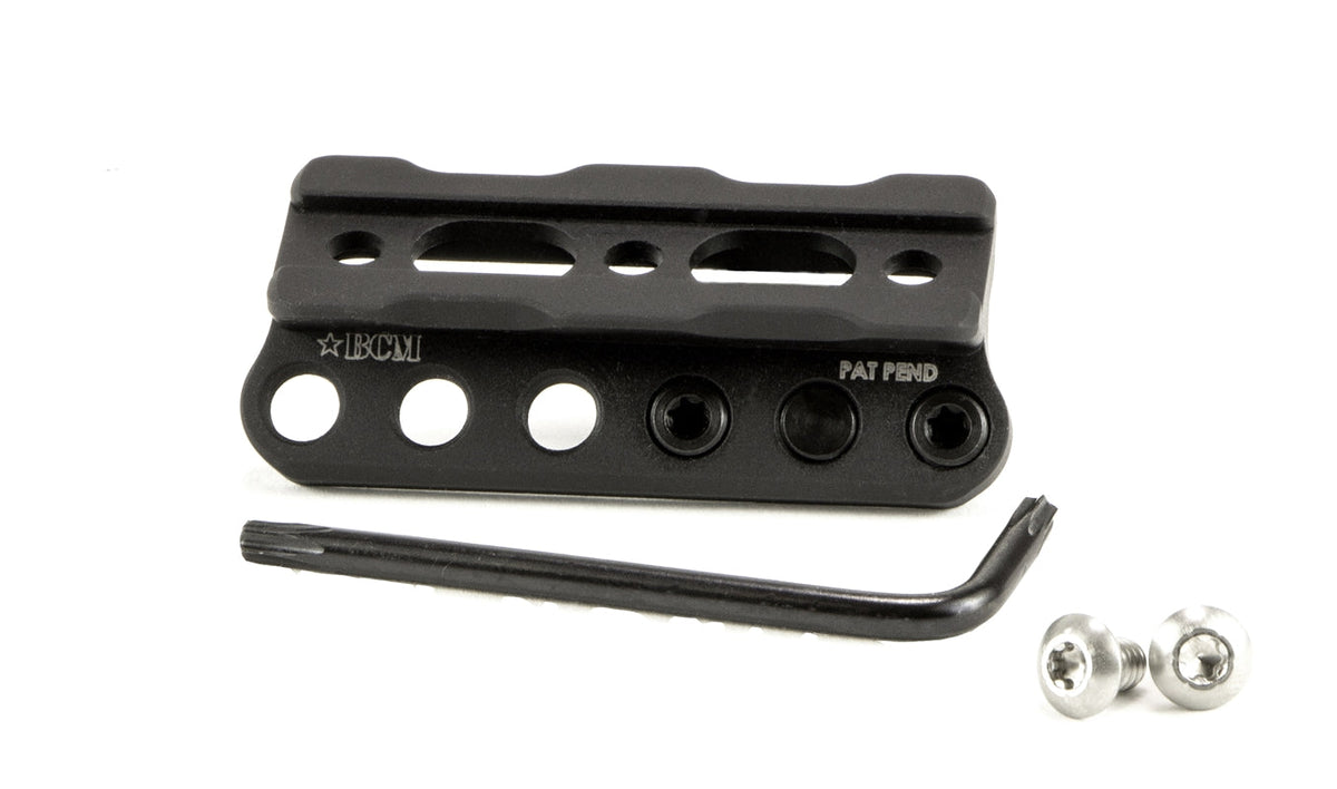 BCM modular scout light mount, aluminium KeyMod light mount, with screws and Allen key, side view