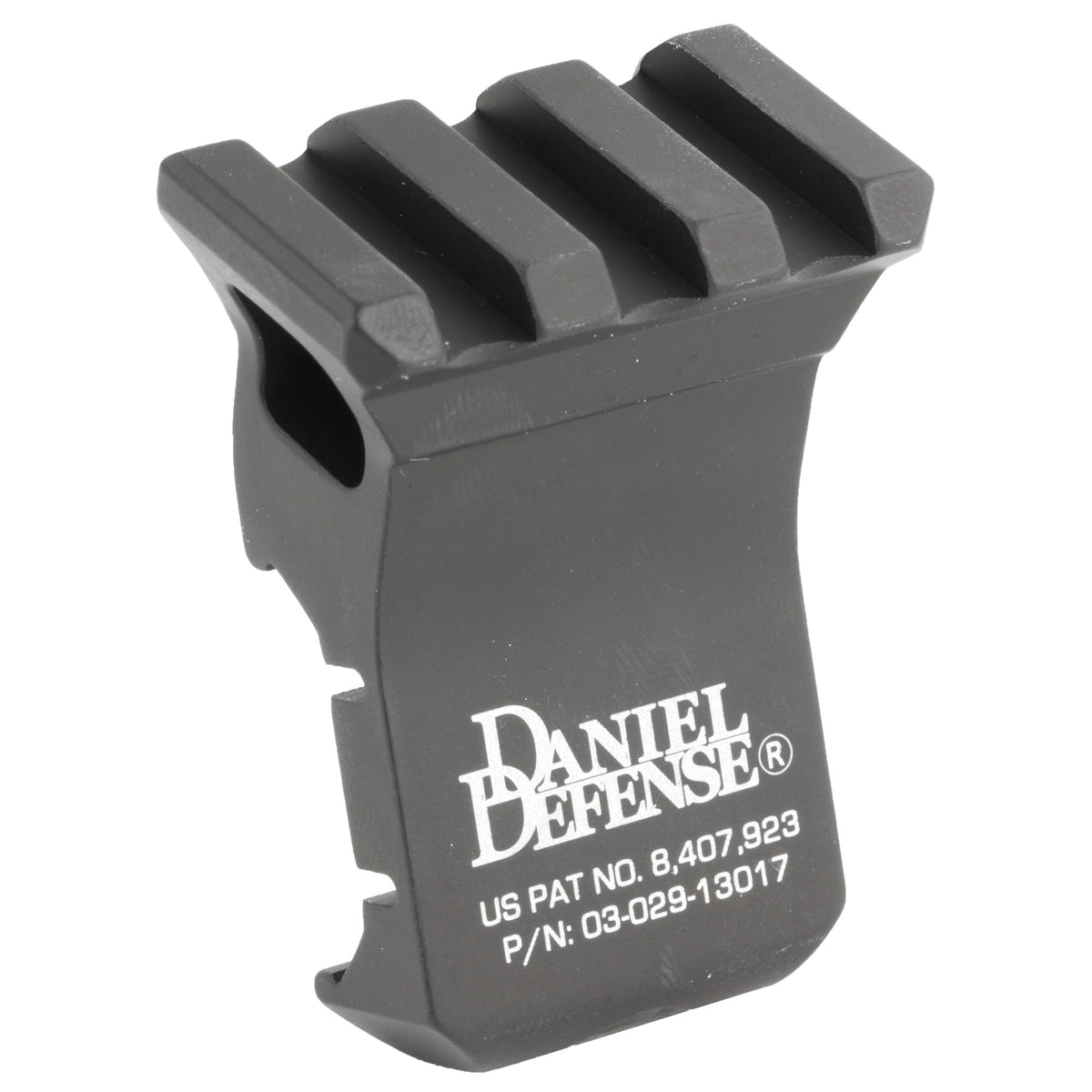 Daniel Defense 1 o'clock offset rail, front view with DD logo, 03-029-13017