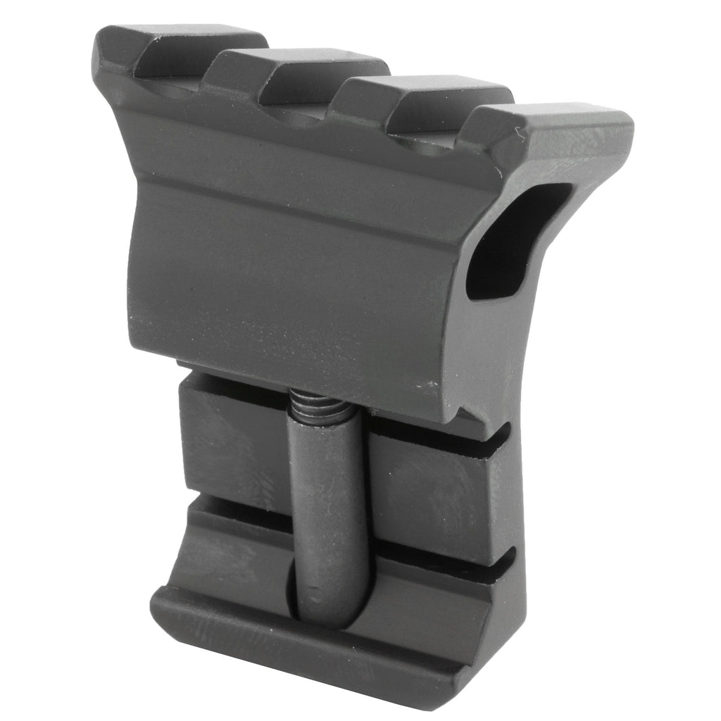 Daniel Defense 1 o'clock offset rail, rear view showing the rail clamp