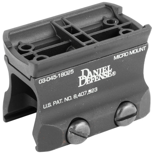 Daniel Defense Micro Mount for Aimpoint Micro, front view with DD logo and clamp screws, 03-045-18025