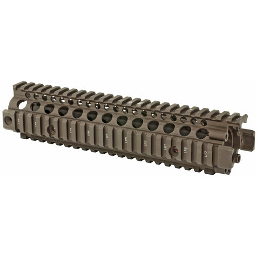 Daniel Defense MK18 RIS II quad rail in FDE, side view, 01-004-08020-011