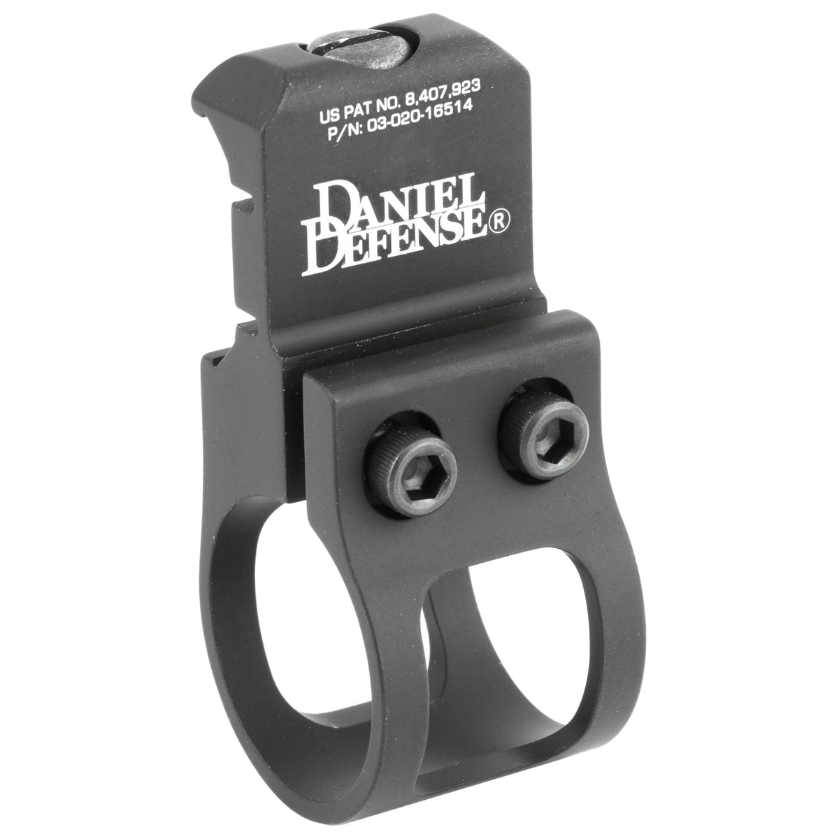 Daniel Defense offset flashlight mount, front view with DD logo, 03-020-16514