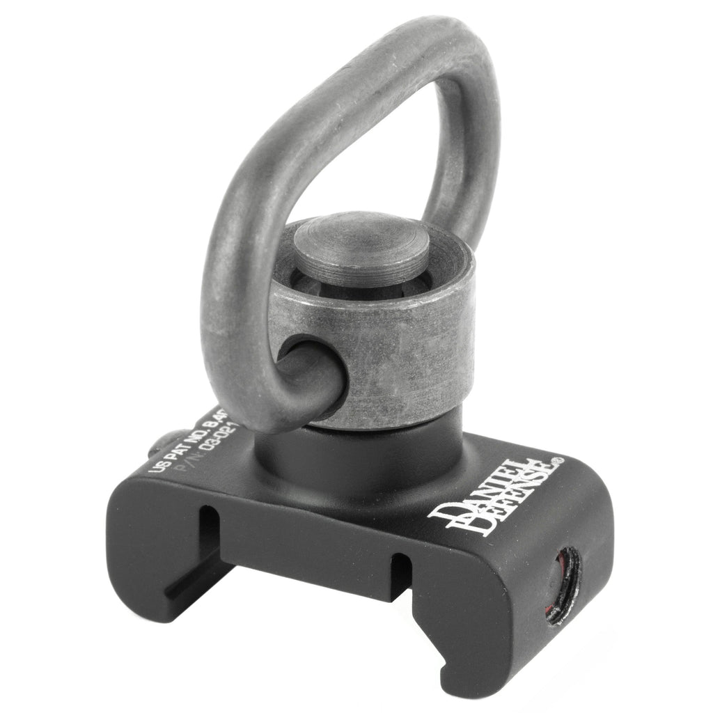 Daniel Defense rail mount QD attachment point with swivel, angled view