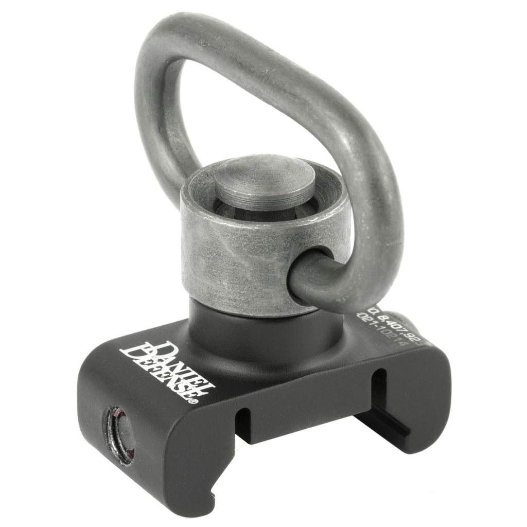 Daniel Defense rail mount QD attachment point with swivel fitted, front view, 03-021-30029