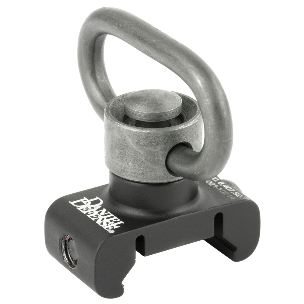 Daniel Defense rail mount QD attachment point with swivel fitted, front view, 03-021-30029