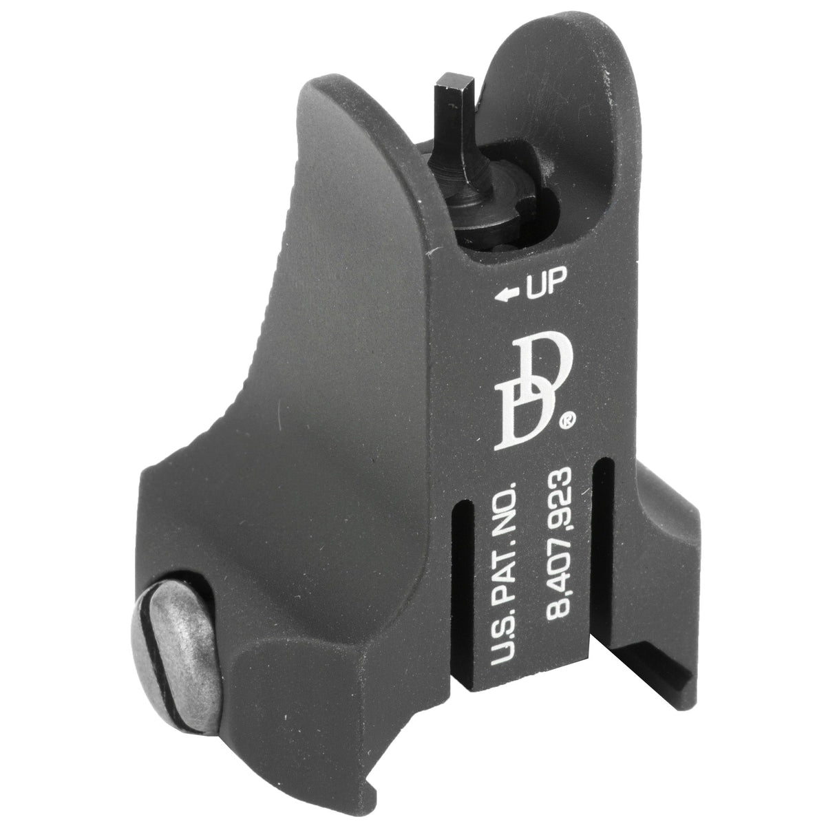 Daniel Defense fixed front sight, front view showing the UP arrow and DD logo, 19-017-04013