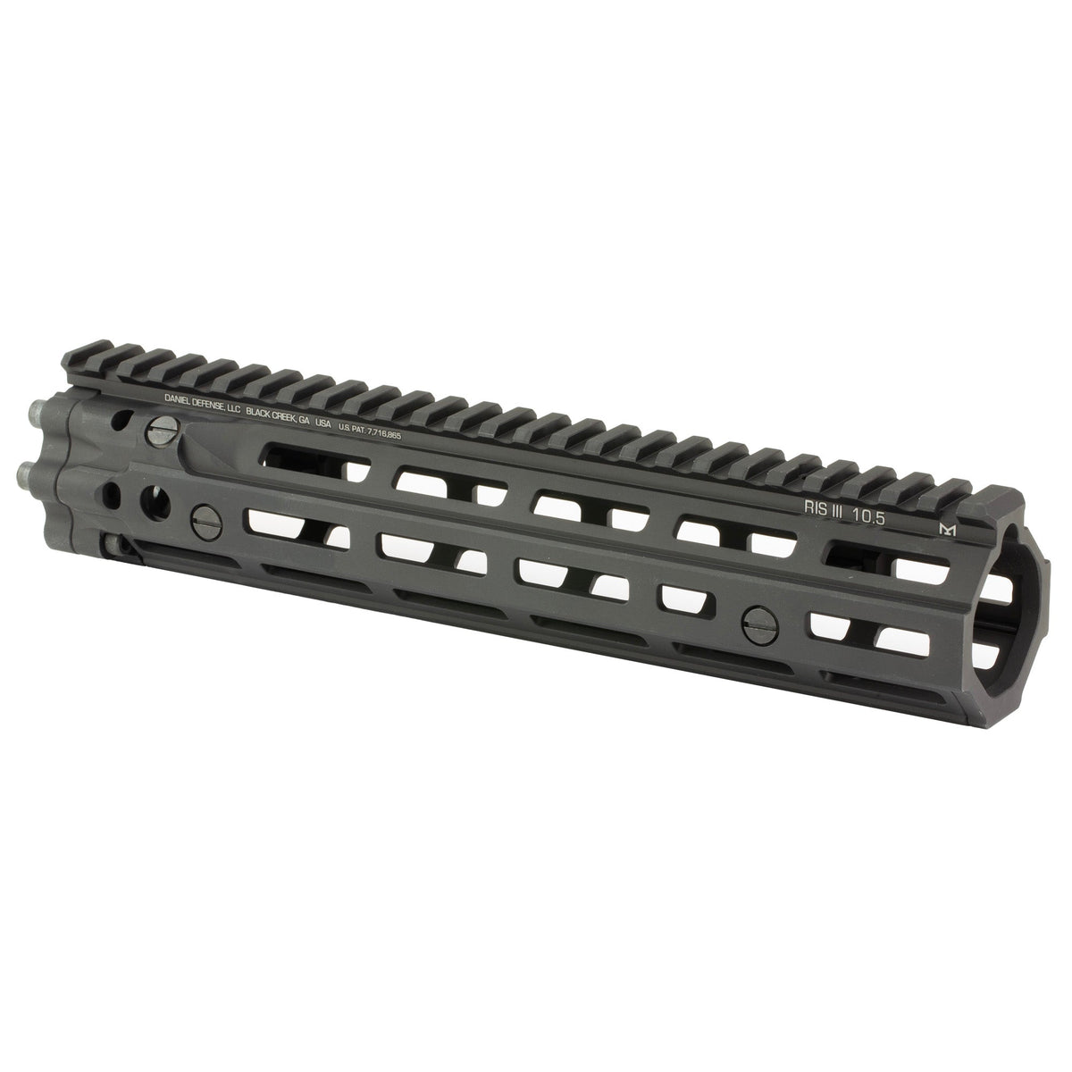 Daniel Defense RIS III M-LOK handguard, 10.5 inch in Black, angled view, 01-004-03261-006