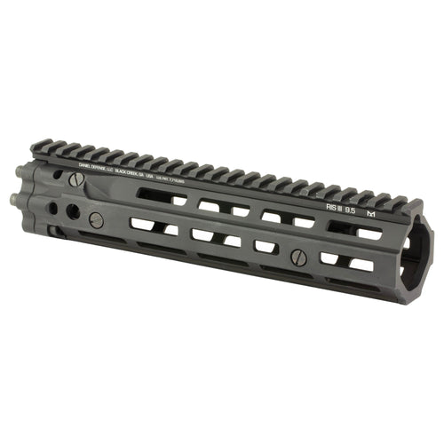 Daniel Defense RIS III M-LOK handguard, 9.5 inch in Black, angled view, 01-004-02976-006