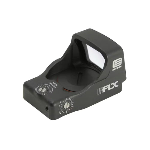 EOTech EFLX 3 MOA in black, shown with its top-loading CR2032 battery tray
