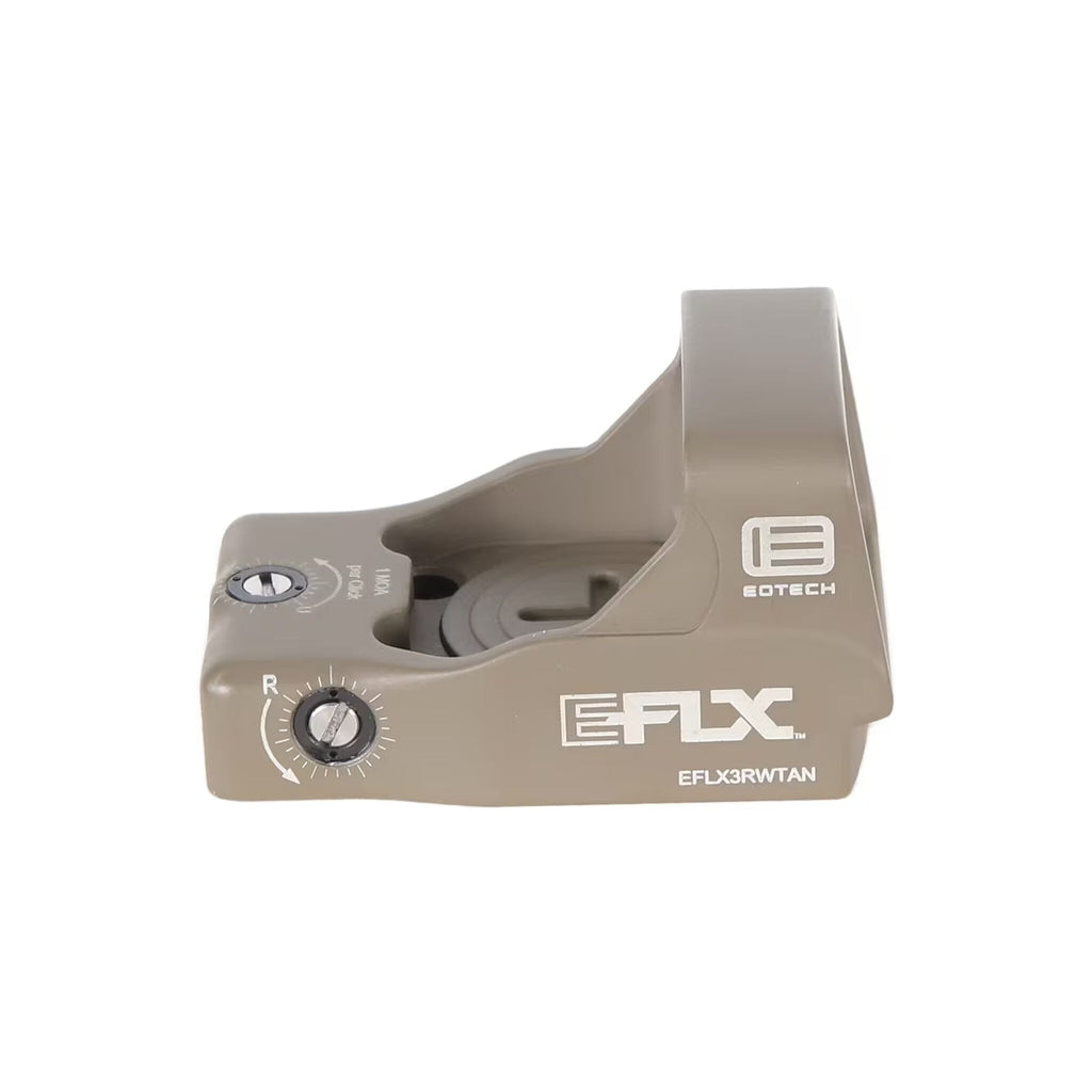 EFLX 3 MOA red dot sight in tan, cut to the Leupold DeltaPoint Pro mounting footprint