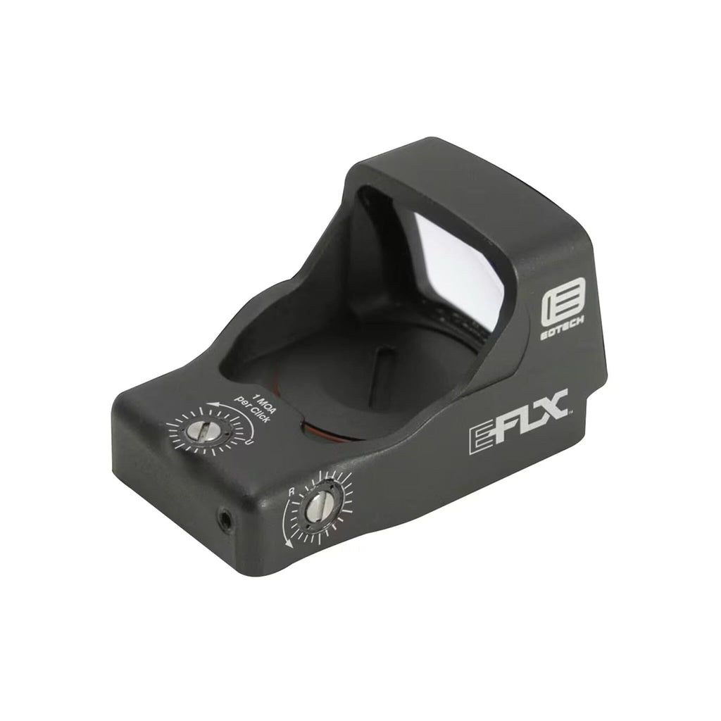 EOTech EFLX 6 MOA in black with the top-loading CR2032 tray set into the housing