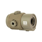 EOTech G43 3x magnifier in Tan showing the tool-free vertical and horizontal adjustment