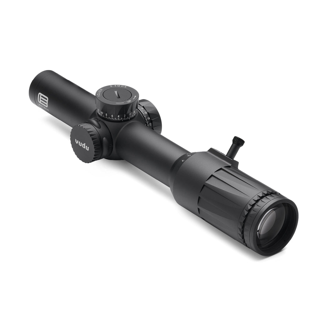 EOTech Vudu 1-6x24 LPVO rifle scope in black with the SR2 reticle set in the first focal plane
