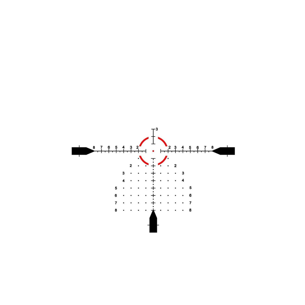 EOTech Vudu 4-12x36 MR5 with EFLX red dot in black, with a fast-focus eyepiece