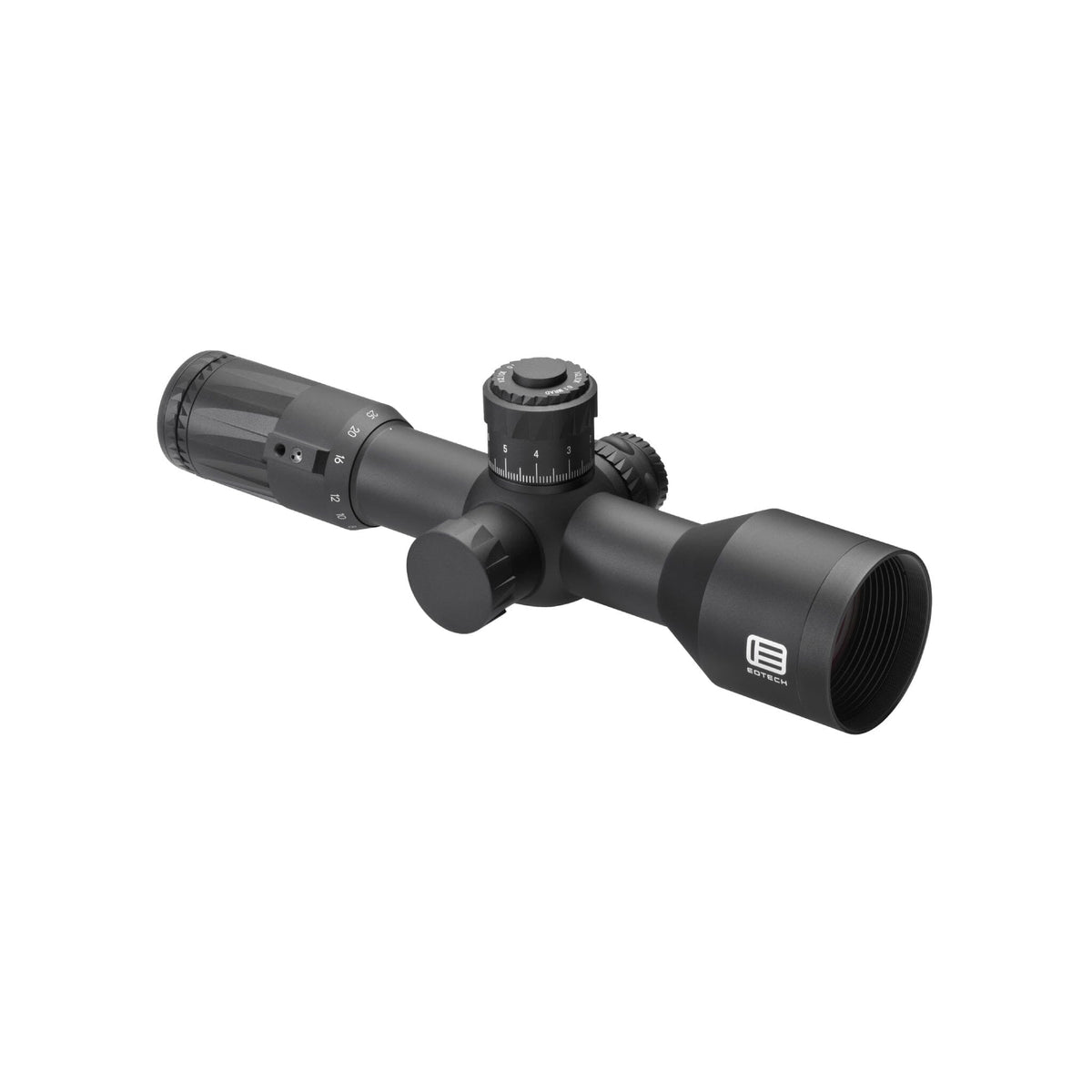 EOTech Vudu 5-25x50 rifle scope showing the 34 mm tube and 50 mm objective bell