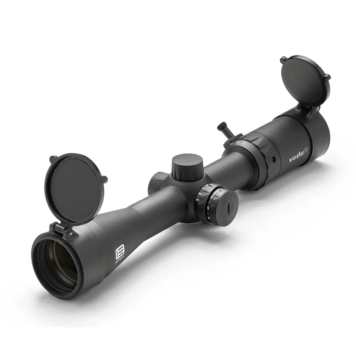 EOTech Vudu X 2-12x40 in black with the illuminated BD1 ballistic duplex second focal plane reticle