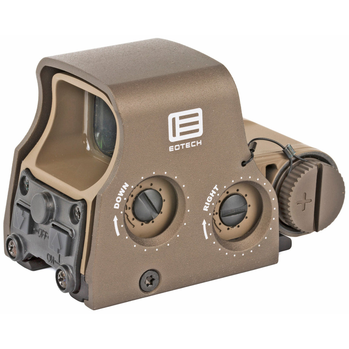 EOTech XPS2-2TAN Tan holographic sight on its 1in Weaver and MIL-STD-1913 cross-bolt clamp