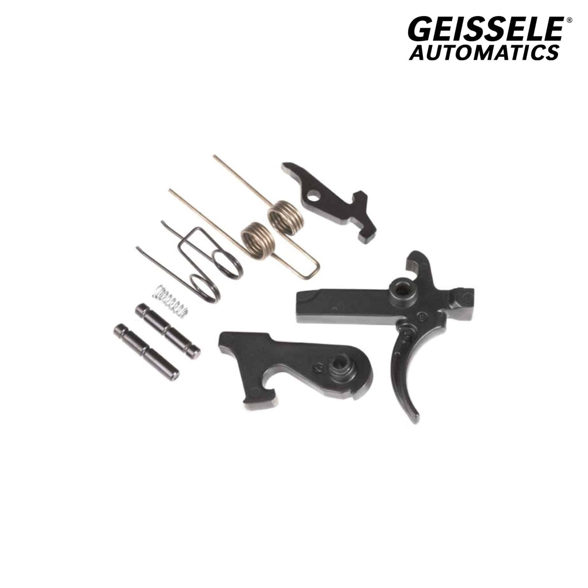 Geissele G2S Two-Stage Trigger - AR-15, with springs and pins laid out as supplied