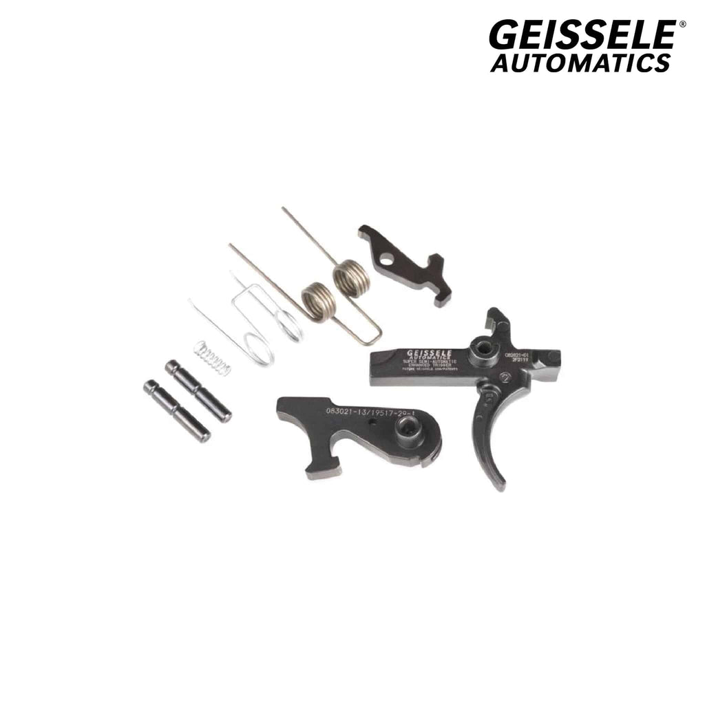 Geissele Super Semi-Automatic Enhanced SSA-E Trigger - AR-15, with springs and pins laid out as supplied