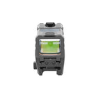 Holosun AEMS EVO green dot sight with the wide square window for two-eyes-open shooting