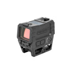 Holosun AEMS EVO red dot sight showing the multi-reticle system of dot, circle or circle-dot