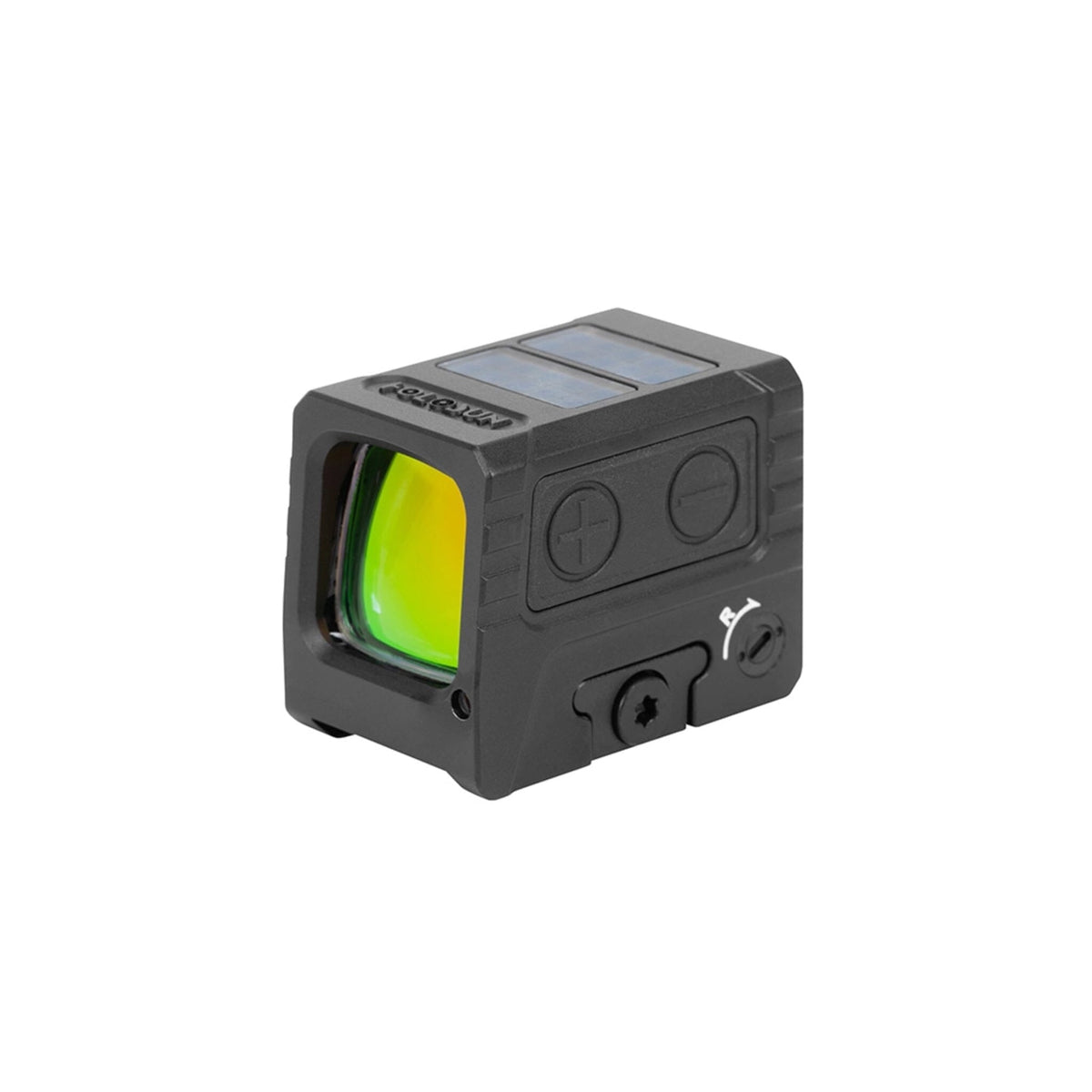 Holosun AEMS-MICRO-GD enclosed gold dot sight with its switchable dot, circle and circle-dot reticle