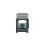 Holosun AEMS Micro green dot sight with its 18 by 18 mm enclosed viewing window