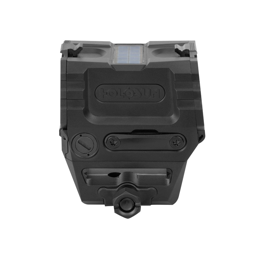 Holosun AEMS PRO X2 in green with its 1.1 x 0.87 in enclosed rectangular window