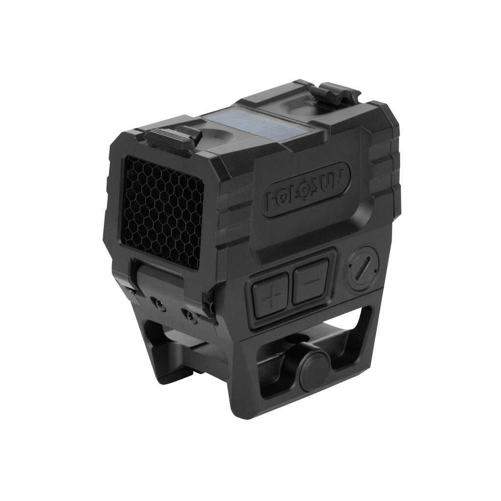 Holosun AEMS PRO X2 red dot sight showing the 2 MOA dot inside the 65 MOA circle reticle
