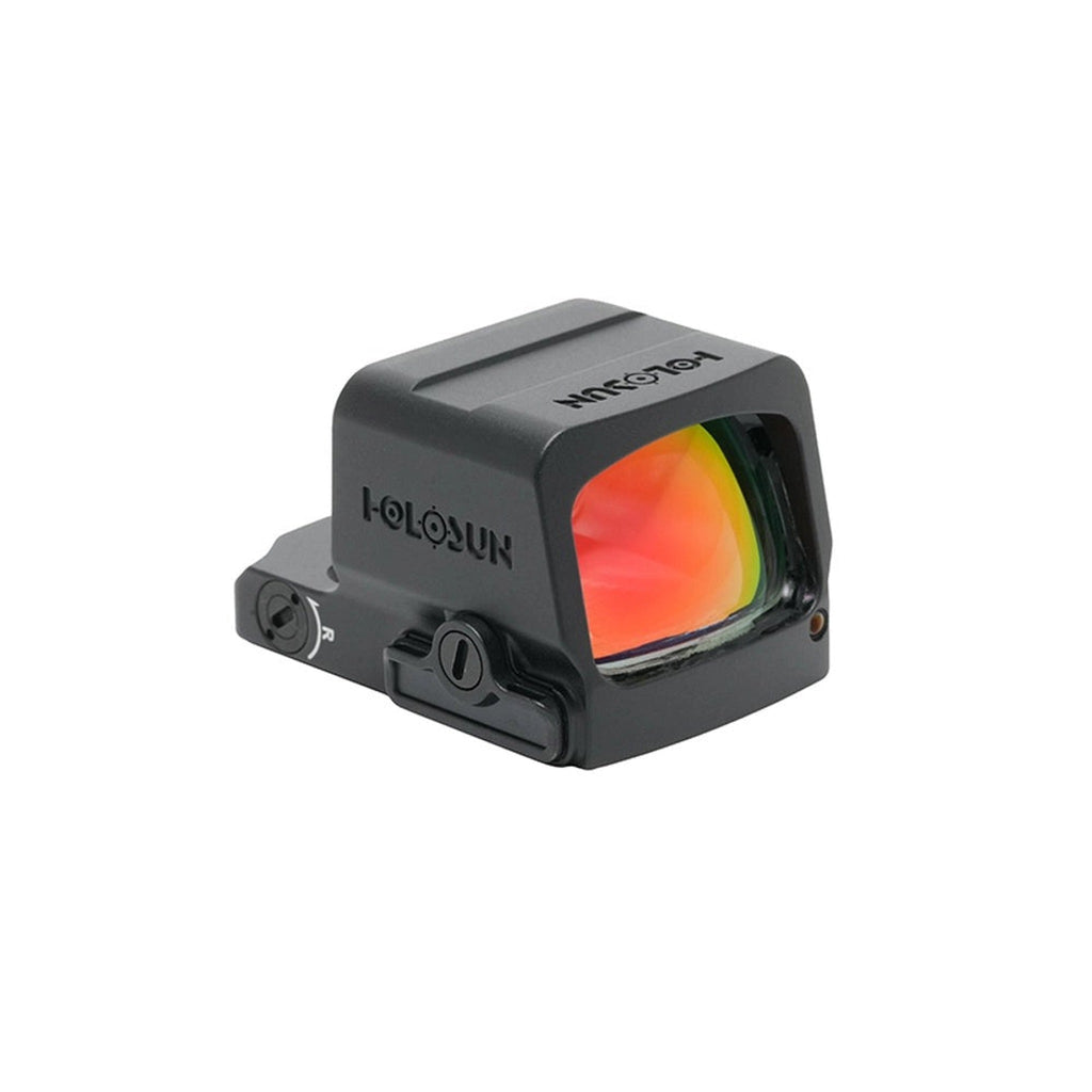 Holosun EPS CORE gold dot sight showing its fixed 3 MOA gold aiming dot at 590nm