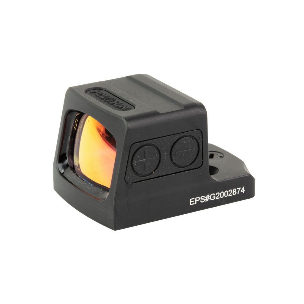 Holosun EPS green dot sight showing the bold 6 MOA aiming dot in its enclosed window