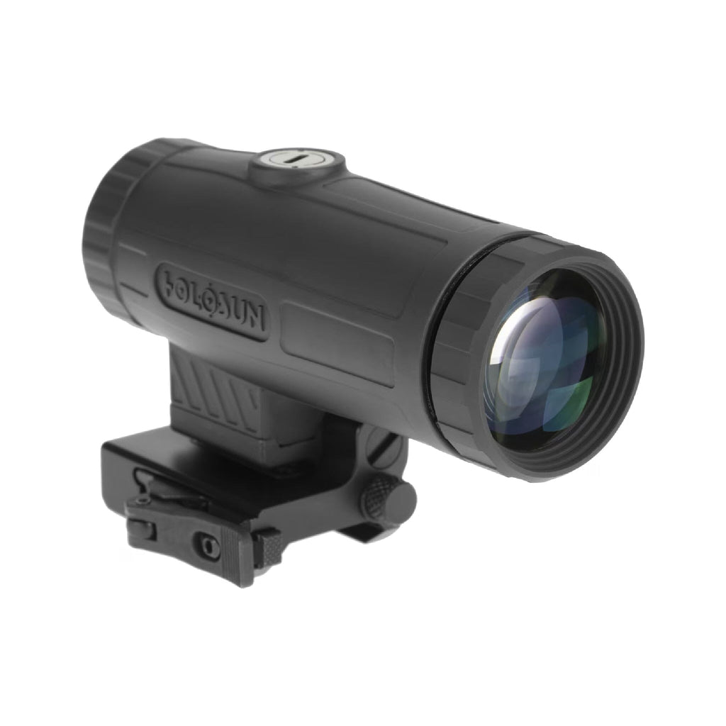 Holosun HM3X 3x magnifier on its quick-detach mount for a repeatable return to zero
