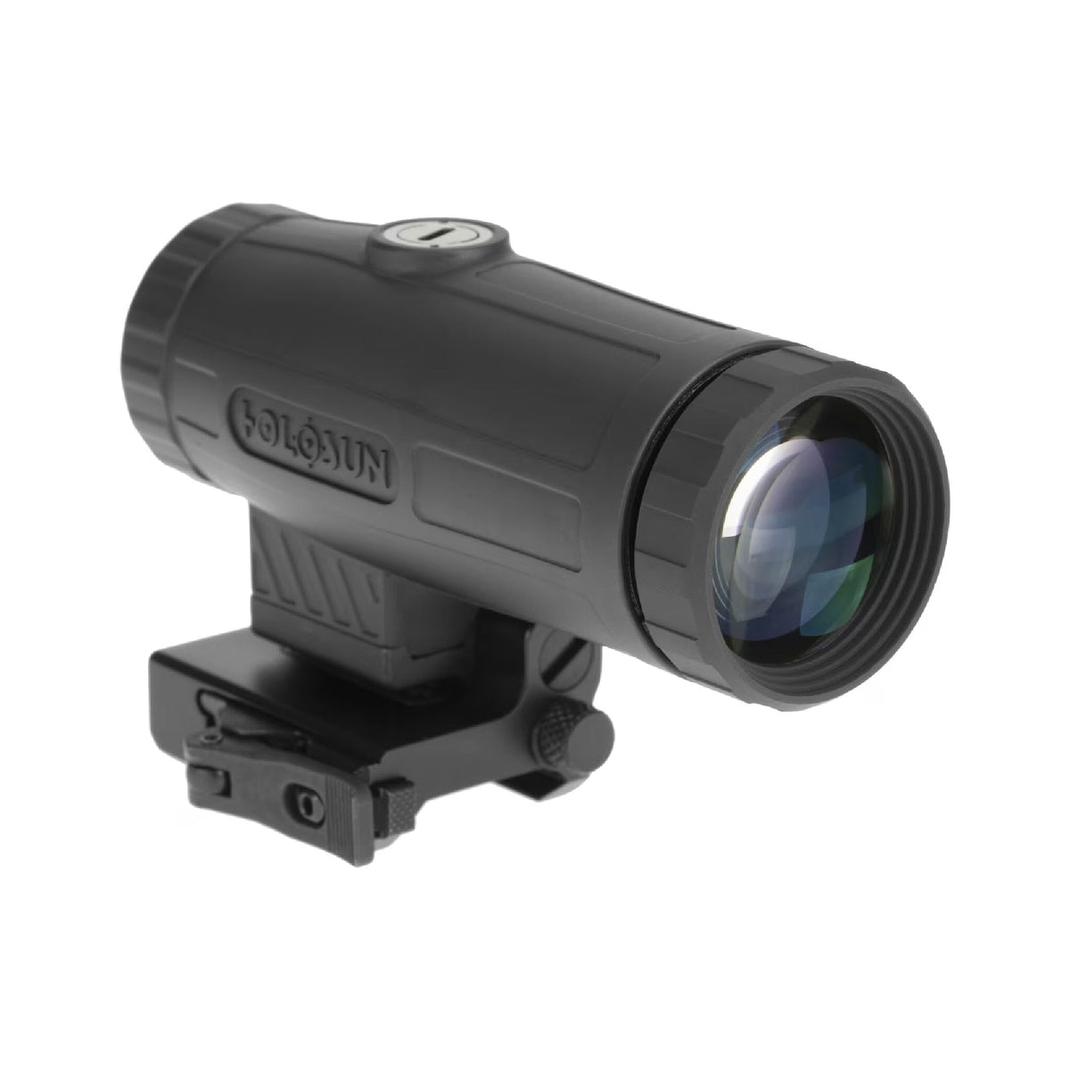 Holosun HM3X 3x magnifier on its quick-detach mount for a repeatable return to zero