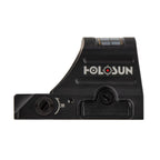 Holosun HS507C X2 ACSS Vulcan red dot sight showing the Solar Failsafe panel on the housing