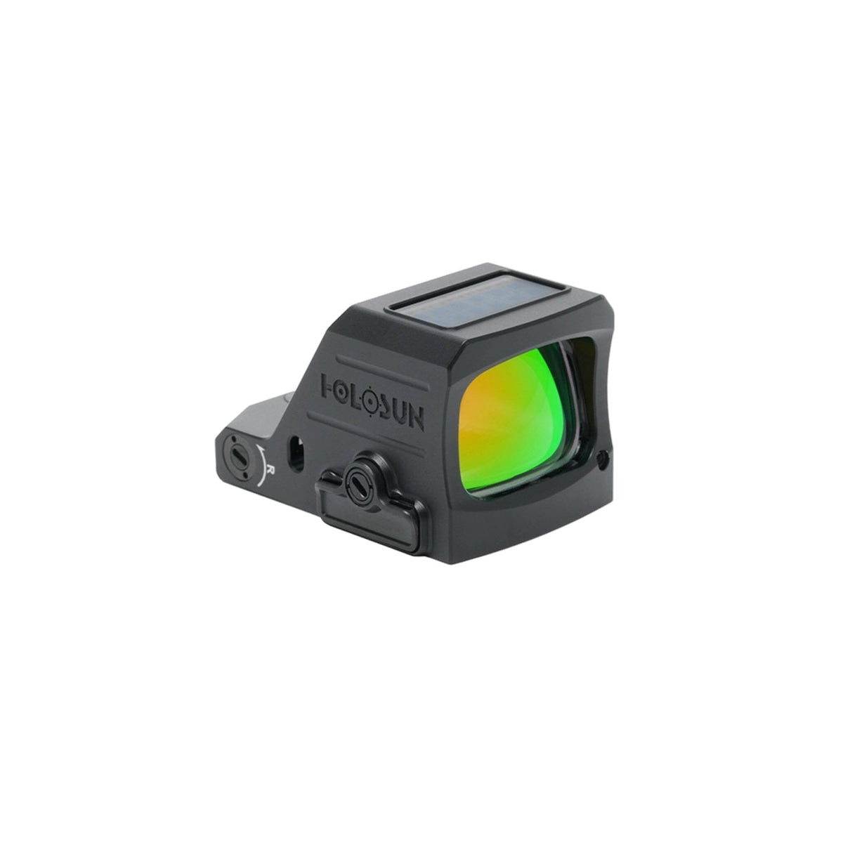 Holosun HS507C X3 gold dot sight with the Solar Failsafe panel on the top of the housing