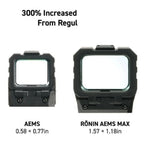 Holosun RONIN AEMS MAX red dot sight showing the 40 x 30mm window used for two-eyes-open shooting