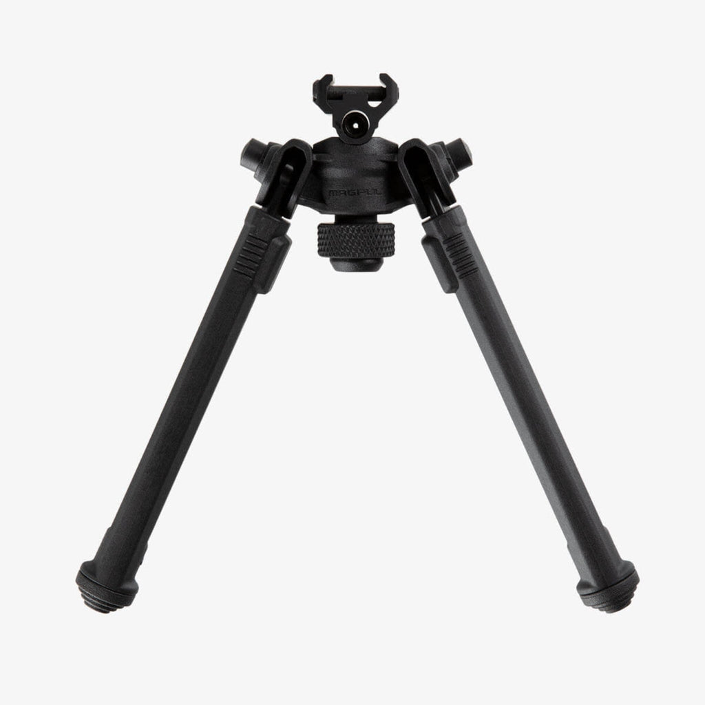 Magpul Bipod for 1913 Picatinny Rail, in black, legs extended, front view