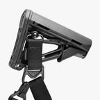 Magpul CTR Carbine Stock Mil-Spec for AR-15/M4, with a sling attached, rear three-quarter view