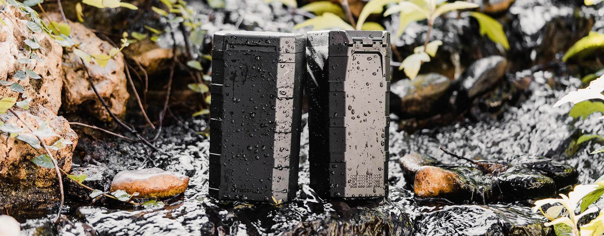 Magpul DAKA Can 2.0, two cans outdoors on rocks