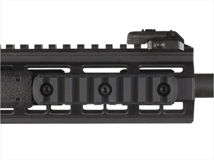 Magpul M-LOK Aluminum Rail Section 9-Slot, fitted to an M-LOK handguard