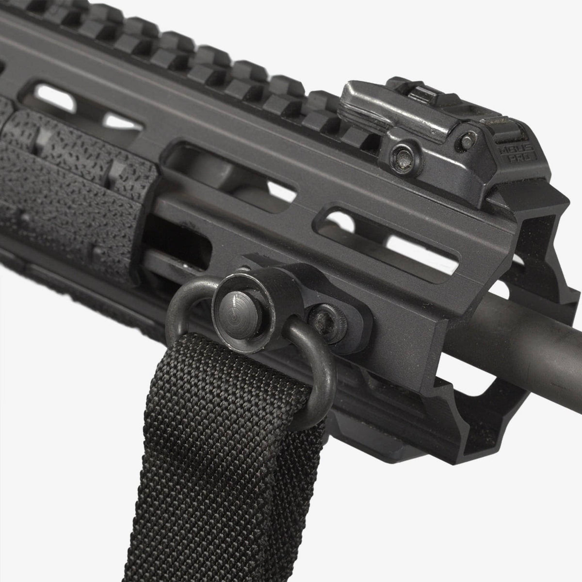 Magpul M-LOK QD Sling Mount, fitted to an M-LOK handguard with a sling attached