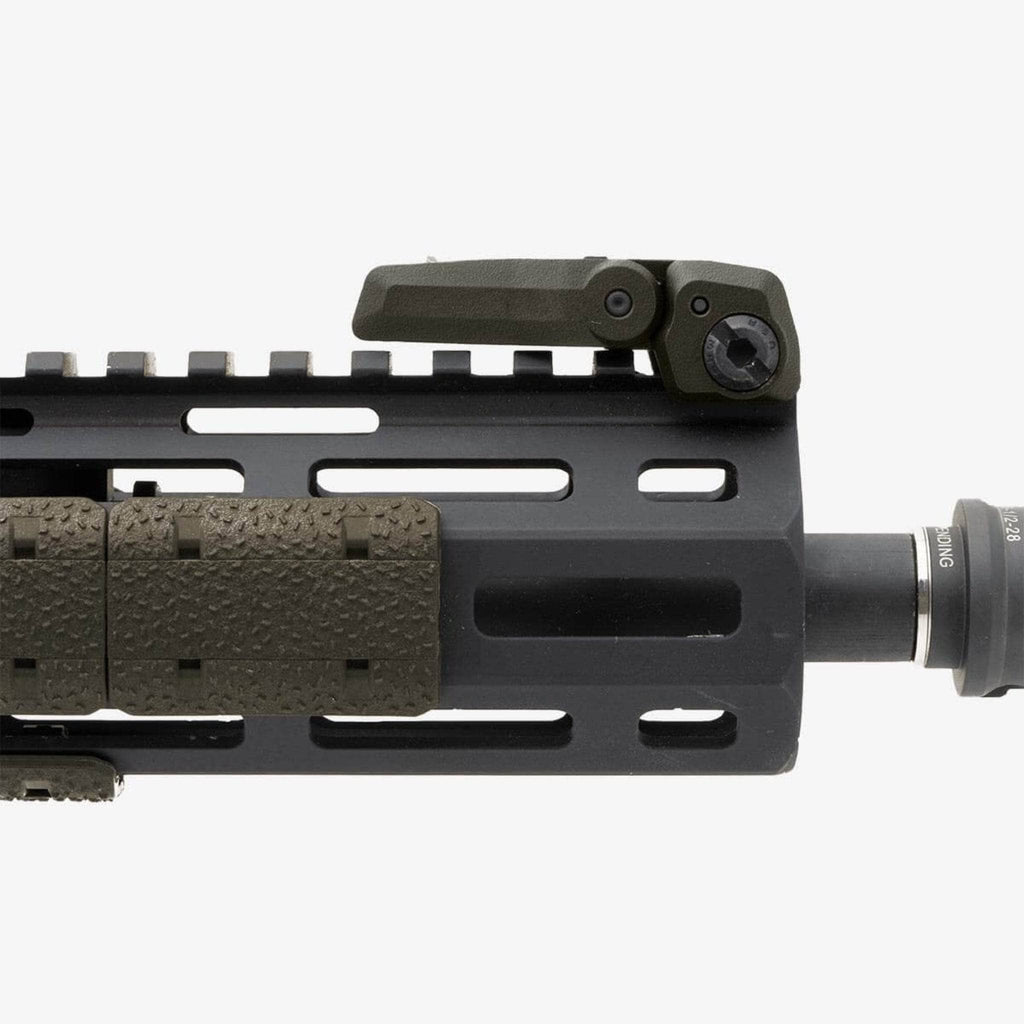 Magpul MBUS 3 Sight Front for AR-15/M4, in ODG, folded on an M-LOK handguard