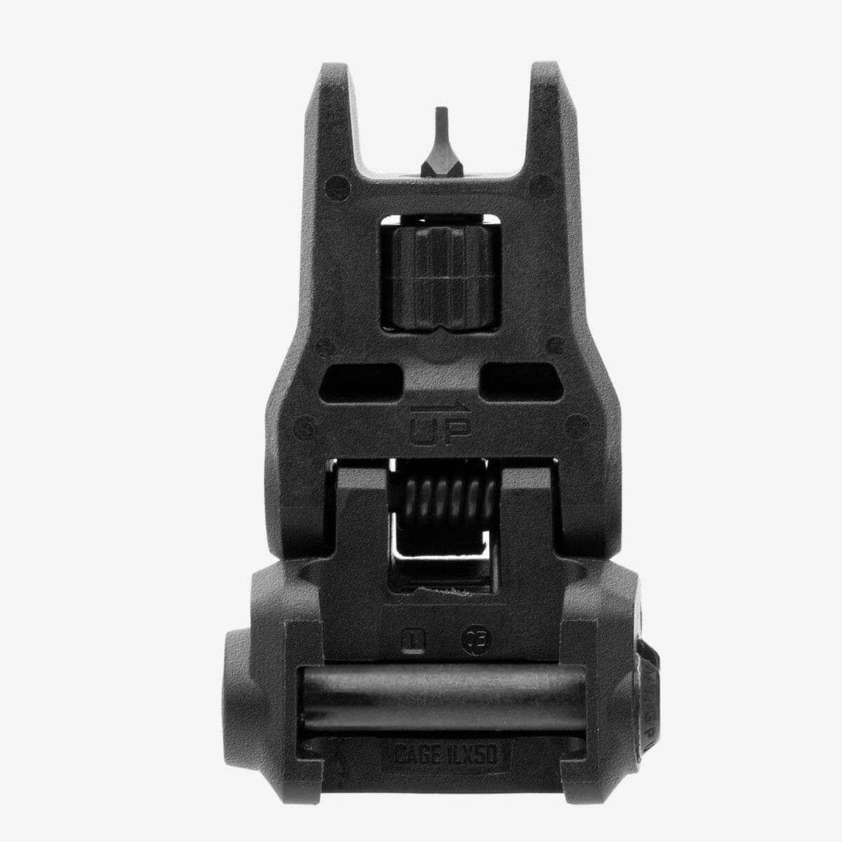 Magpul MBUS 3 Sight Front for AR-15/M4, in black, deployed, rear view