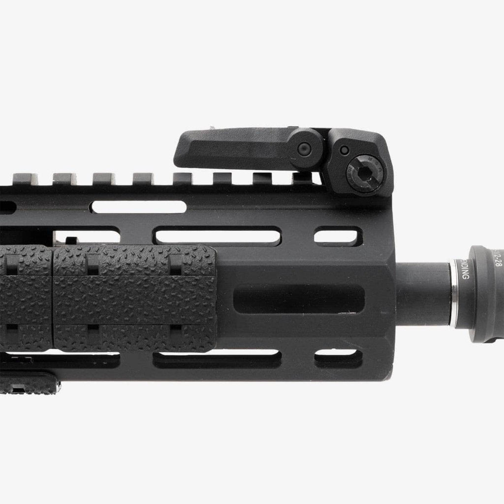 Magpul MBUS 3 Sight Front for AR-15/M4, in black, folded on an M-LOK handguard