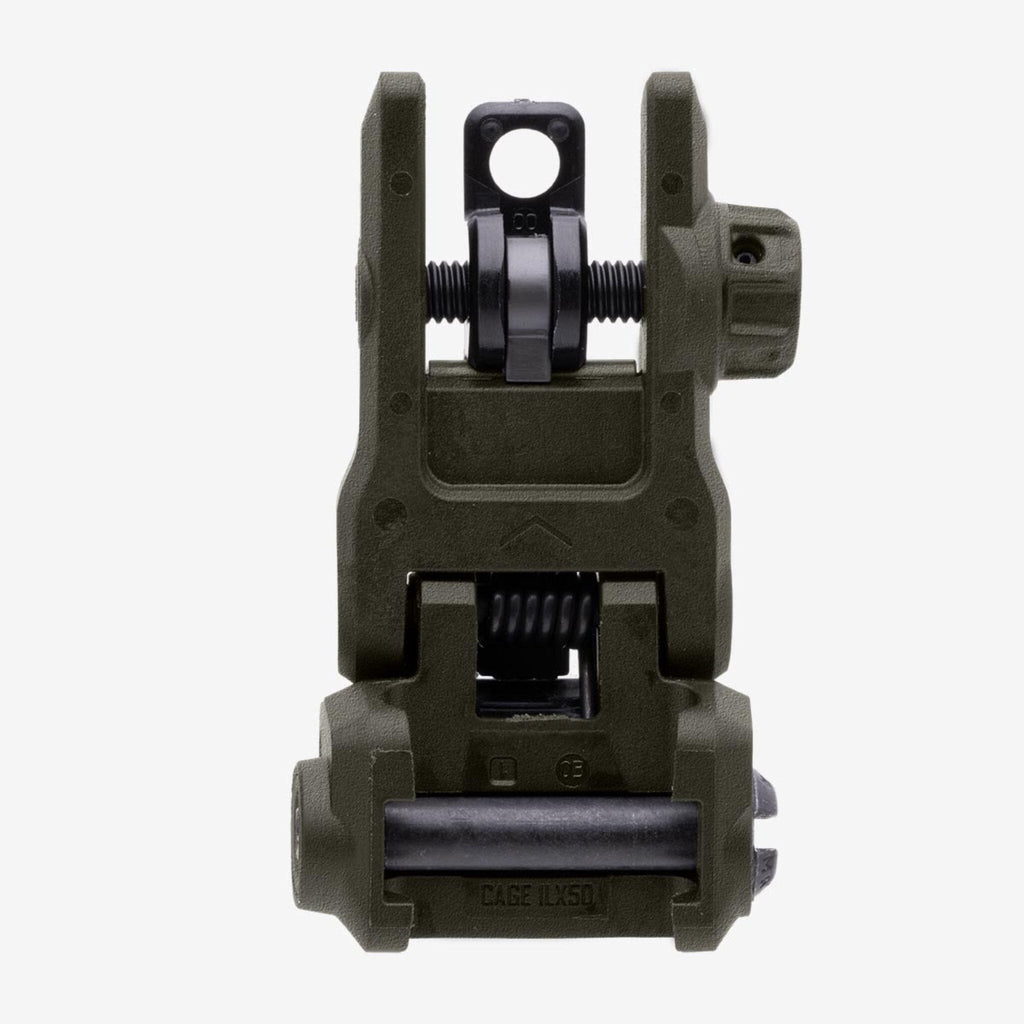 Magpul MBUS 3 Sight Rear for AR-15/M4, in ODG, deployed, rear view